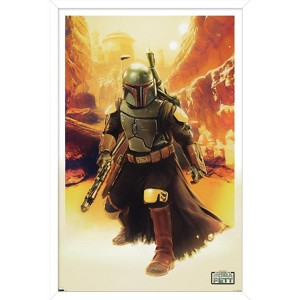 Trends International Star Wars: The Book of Boba Fett - Boba In Canyon Framed Wall Poster Prints - 1 of 4