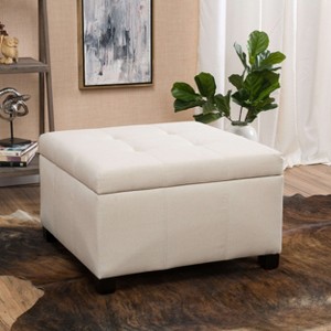 CAVINAS Rectangular Polyester Storage Ottoman Bench with Tufted Top,Upholstered Storage Ottoman,Storage Benches for Living Room,Bedroom - 1 of 4