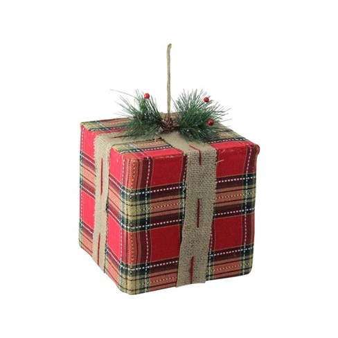 Northlight 8.5&quot; Plaid Gift Box Present Christmas Ornament - Red/brown : Target