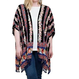 Women's Back Crochet Patch Duster Jacket - KORI - 1 of 4