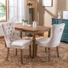QingMoon Velvet Dining Chairs Set of 2, High-Back Tufted Kitchen Chairs, Modern Accent Chair with Nailhead Trim and Solid Wood Legs for Dining Room - 2 of 4
