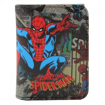 Adult Spider-Man Jump and Cover Collage Trifold Wallet