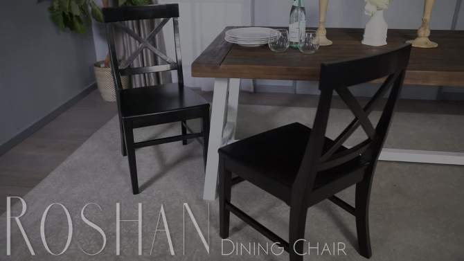 Set of 2 Roshan Farmhouse Acacia Dining Chair - Christopher Knight Home, 2 of 8, play video