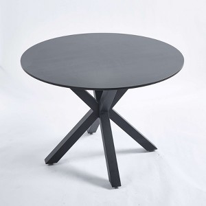 VYNXARIA 42.1"BLACK Table Mid-century Dining Table for 4-6 people With Round Mdf Table Top, Pedestal Dining Table, End Table Leisure  Table - 1 of 4