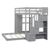 PAGED Twin over Full Bunk Bed with Storage Stairs, Wooden Bed Frame with 3 Drawers and Guardrail, Modern Loft Bed for Kids, Teens, Adults - 4 of 4