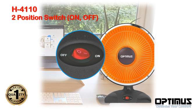 Optimus 9 Inch Electric Dish Heater, 2 of 7, play video