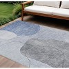 Denim Blue And Sky Blue Abstract Washable Indoor Outdoor Area Rug - 2 of 4