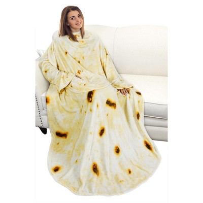 Catalonia Wearable Blanket with Sleeves and Pocket, Cozy Soft Fleece Mink Micro Plush Wrap Throws Blanket Robe for Adults, Gift for Her