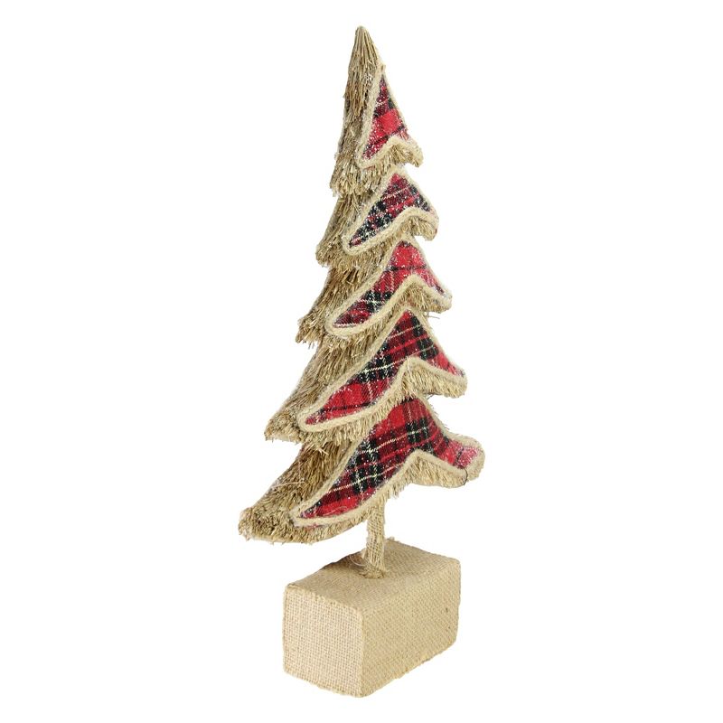 Northlight 17" Red and Brown Plaid Rustic Tree Christmas Tabletop Decoration, 2 of 4