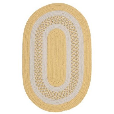 Colonial Mills Flowers Bay - Yellow 5 Ft x8 Ft Oval Rug Indoor/Outdoor 100% Polypropylene