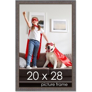 PosterPalooza | Textured Grey Picture Frame - UV Acrylic, Foam Board Backing, Hanging Hardware - 1 of 4