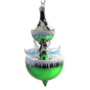 Italian Ornaments 6.5 Inch Swan Fountain Ornament Christmas Carousel Tree Ornaments - 1 of 3