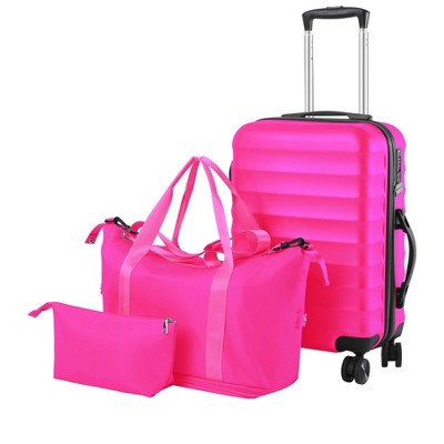 SKONYON 20" Hardside Luggage Sets with Bags Carry-on Suitcase Double Spinner Wheels with TSA Lock