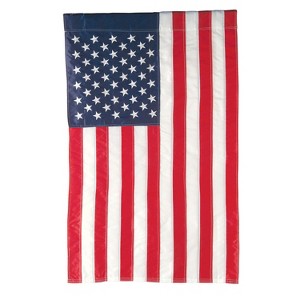 Evergreen American Flag Applique Embroidered House Flag 28 x 44 Inches Outdoor Decor for Homes and Gardens - 1 of 4