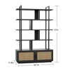 ODK 5 Tier Tall Bookshelf, 71 Inch Rattan Classical Book Shelf with Storage, 5 Open Storage Bookcase with Metal Frame for Living Room, Home Office - 2 of 4