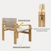 LOVSON Mid-century lounge chair with linen wide armchair and solid wood frame for living room, bedroom, balcony (white) - 4 of 4