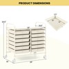 Costway 12 Drawers Rolling Cart Storage Scrapbook Paper Studio Organizer Bins White - 3 of 4