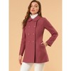 INSPIRE CHIC Women's Christmas Peter Pan Collar Double Breasted Long Trench Winter Pea Coat - 4 of 4