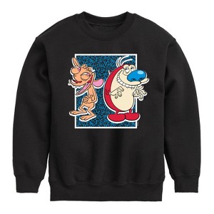 Boys' - Ren & Stimpy - Friendly Laughter Graphic Long Sleeve Fleece Sweatshirt - 1 of 4