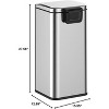 8 Gallon Step Trash Can, Square Fingerprint-Proof Garbage Can with Soft-Close Lid for Kitchen, with Removable Inner Bucket, 30-Liter - 3 of 4