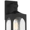 Possini Euro Design Tyne Modern Outdoor Wall Light Fixtures Set of 2 Matte Black Metal 16 1/2" Seedy Glass for Post Exterior Barn Deck - 2 of 4