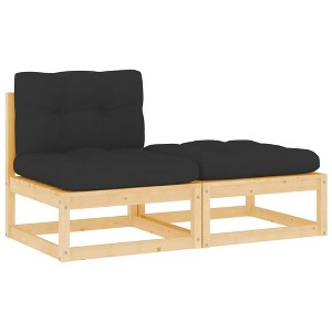 vidaXL 2 Piece Patio Lounge Set with Cushions Solid Pinewood - 1 of 4