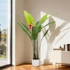 4FT Artificial Tropical Plant in Pot, PEVA Leaf Fake Tree with Realistic Green Foliage for Indoor Outdoor Home Office Decor - 2 of 4