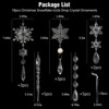 Aoibox 18pcs Christmas Tree Crystal Ornaments Acrylic Snowflake Icicle Drop Hanging Decor for Winter Xmas Party 7.5 x 2.6 inches - 3 of 4