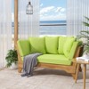 Sapphtopaz Outdoor Patio Sofa, Acacia Wood Outdoor Daybed with Water-Resistant Cushions, Expandable Outdoor Sofa with Cushions & Lumbar Pillows - 2 of 4