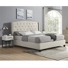3-Piece Upholstered Bedroom Set, Tufted Wingback Bed with 2 Nightstands, Nightstands with Drawers, Upholstered Bed Modern-Cuddlewood - 2 of 4