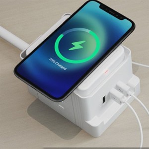 Link Wireless Desktop Power Station with Advanced Design & Fast Charging 3 USB Ports 2 AC Outlets Great for Offices, Dorms & More - 1 of 4