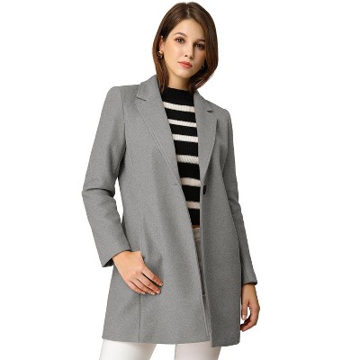 INSPIRE CHIC Women's Regular Fit Notched Lapel Long Sleeve Buttoned Classic Coat