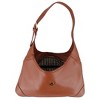 Alyssa Women's Synthetic Leather Shoulder Handbag and Matching Clutch/Wallet Set, Brown - 4 of 4