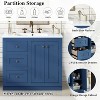 Dexmalle Blue Modern Bathroom Storage Cabinet with 2 Drawers& Shelf - 4 of 4