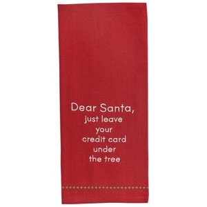 Park Designs Dear Santa Leave Card Sentiment Dishtowel Set of 2 - 1 of 3