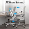 Okak Mesh Ergonomic Office Chair, Computer Chair with Lumbar Support and Flip Armrest, Comfy Chair with Wheels for Study, Office, Home - 3 of 4
