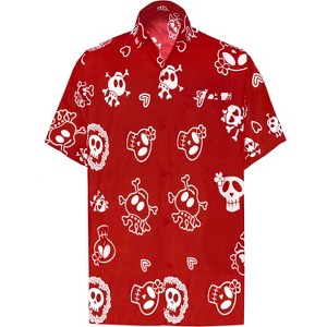 HAPPY BAY Men's Halloween Costumes Hawaiian Shirt Short Sleeve Button Down Shirt Mens Vacation Shirts Beach Tropical Shirts for Men Funny - 1 of 4