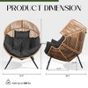 Celebalcony Wicker Egg Chair - Rattan Patio Chair with Cushion, Indoor-Outdoor Lounge Egg Basket Seat for Living Room,Bedroom,Patio,Backyard - 2 of 4
