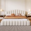 1pc Queen Velvet Platform Bed Frame, Upholstered MDF Structure, No Box Spring Needed - Baofuwish - 3 of 4