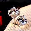 Paaaawaters 925 Sterling Silver 7mm 5A Round Cut Cubic Zirconia Stud Earring - 2 of 4