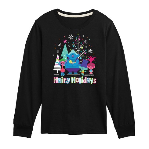 Boys' - Trolls - Hairy Holidays Branch and Friends Long Sleeve Graphic T-Shirt - image 1 of 4