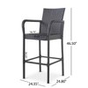 Lyngins Outdoor Wicker Barstools (Set of 2), Modern Outdoor Accent Chair with Faux Rattan & Iron Frame, Patio Counter Height Bar Stools - 3 of 4