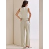 INSPIRE CHIC Women's Outfit Sleeveless Blazer Suit Vest Waistcoat Wide Leg Pants Sets 2 Pieces - 4 of 4