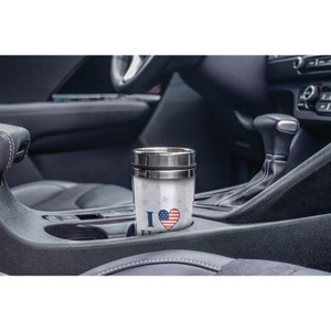 Elanze Designs Stars Flag Heart I Heart U.S.A. 16 ounce Stainless Steel Travel Tumbler - 1 of 2