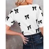 Coolmee Women's Summer Sweater Crew Neck Dressy Puff Sleeve Casual Soft Knit Pullover Tops - 2 of 4