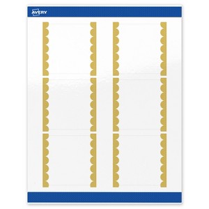 Avery Printable Square Labels, Gold Edge Dots, 3" x 3", Glossy White Square Labels, Permanent, Laser/Inkjet, 60ct, Great for Product Labels - 1 of 4