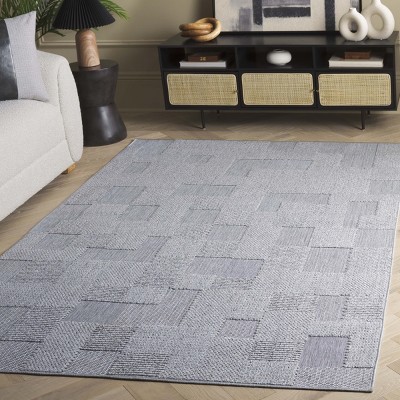 Milos MLO108 Power Loomed Indoor/Outdoor Area Rug - Grey - 4'x6'- Safavieh