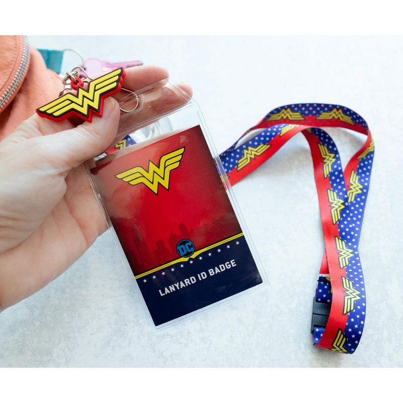 Silver Buffalo DC Comics Wonder Woman 22-Inch Lanyard With ID Badge Holder And Logo Charm, 4 of 9