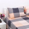 4 Pcs Soft Luxury 100% Cotton Fitted Sheet Bed Sheet Pillowcase Bedding Set - PiccoCasa - 2 of 4