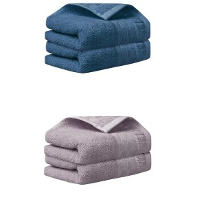 Unique Bargains Plaid Pattern Highly Absorbent Towel for Bathroom Camping Gym 4 Pcs - 1 of 4